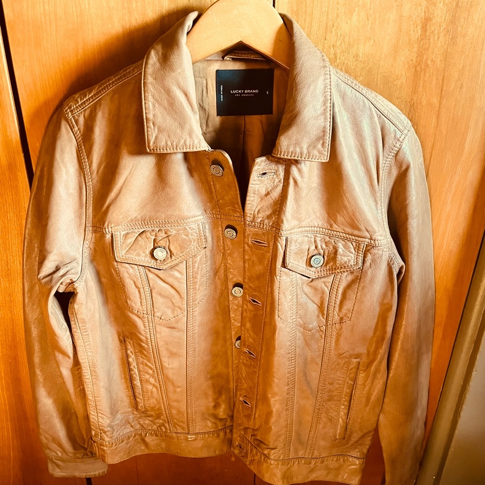 Lucky Brand New Leather “ trucker “ jacket